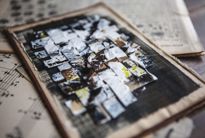 Paper Weaving In Grunge Collage