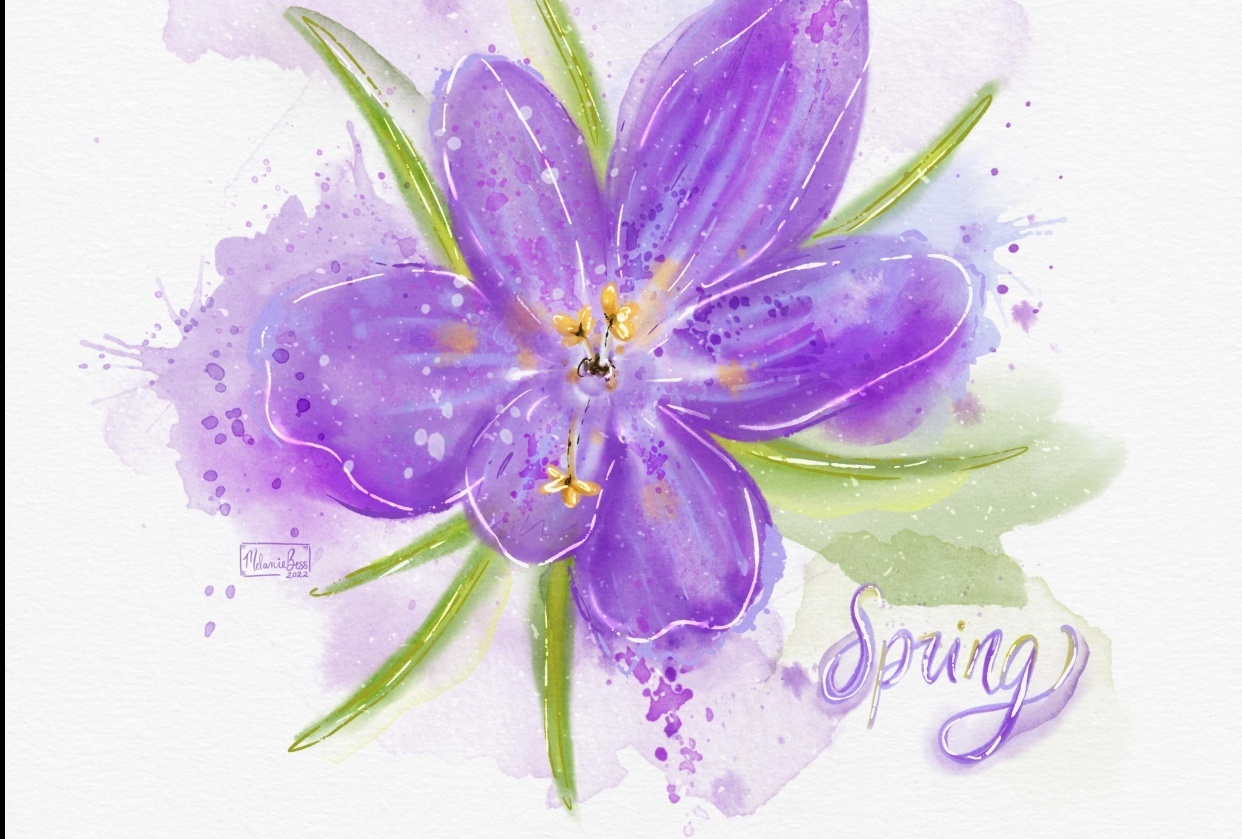 Messy Watercolor Spring Floral - student project