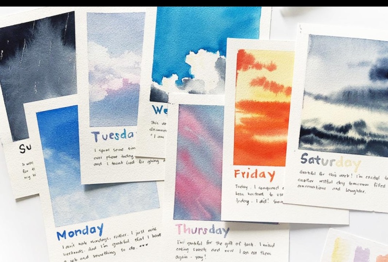 Documenting my Week with Watercolor Skyscapes