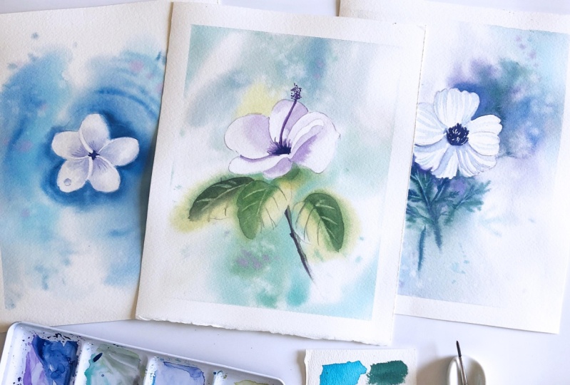 Dreamy Watercolor Flowers