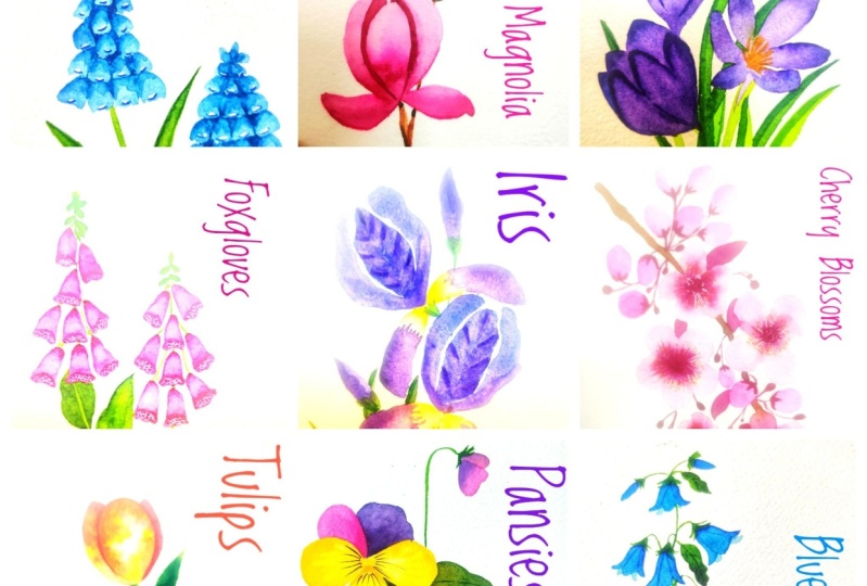 Loose Watercolor Spring Flowers with Vinita
