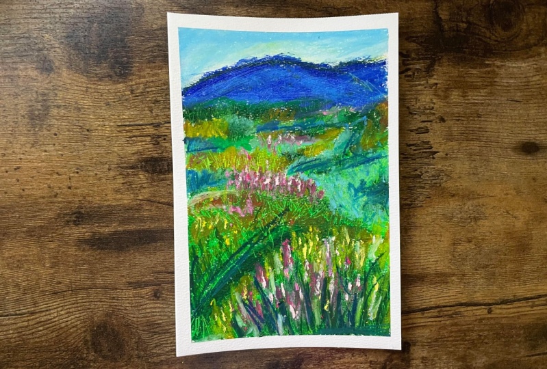 First Attempt at Oil Pastels!