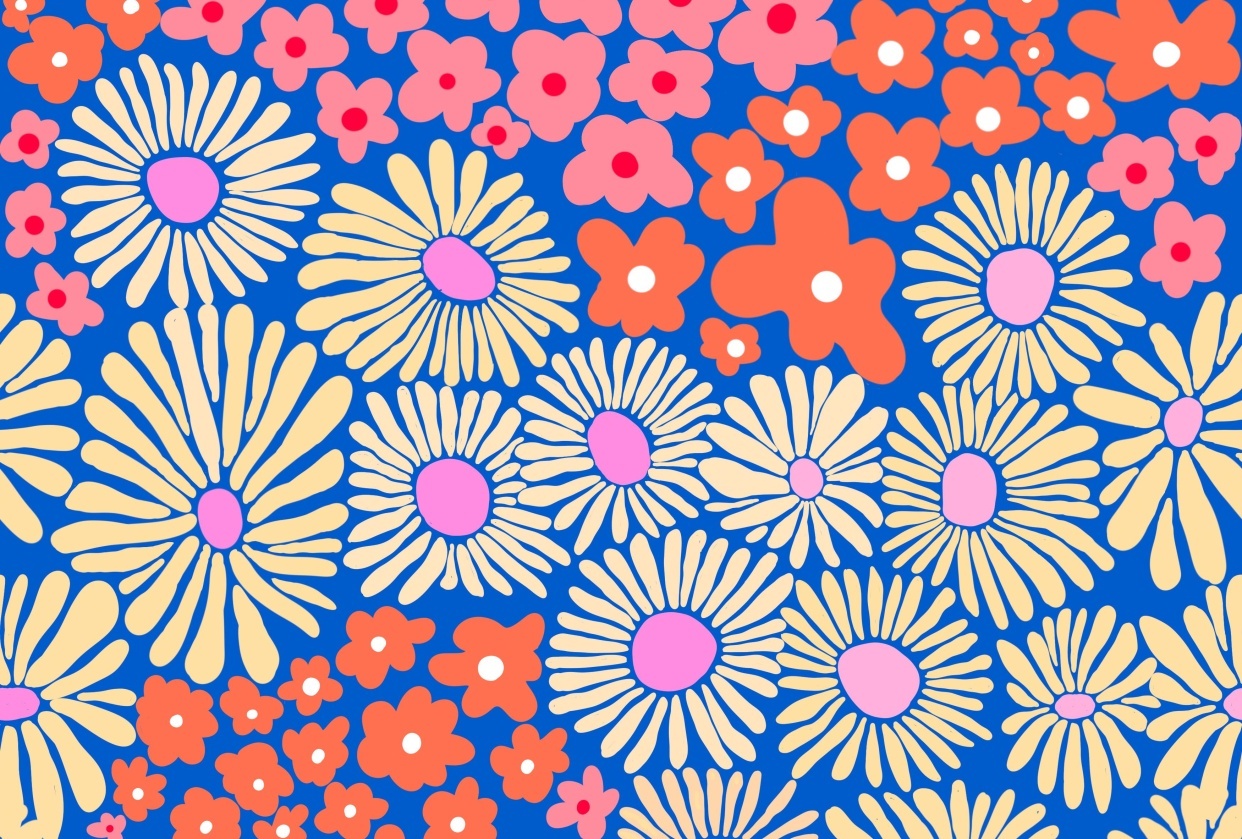 Hand drawn Mod Flowers - student project