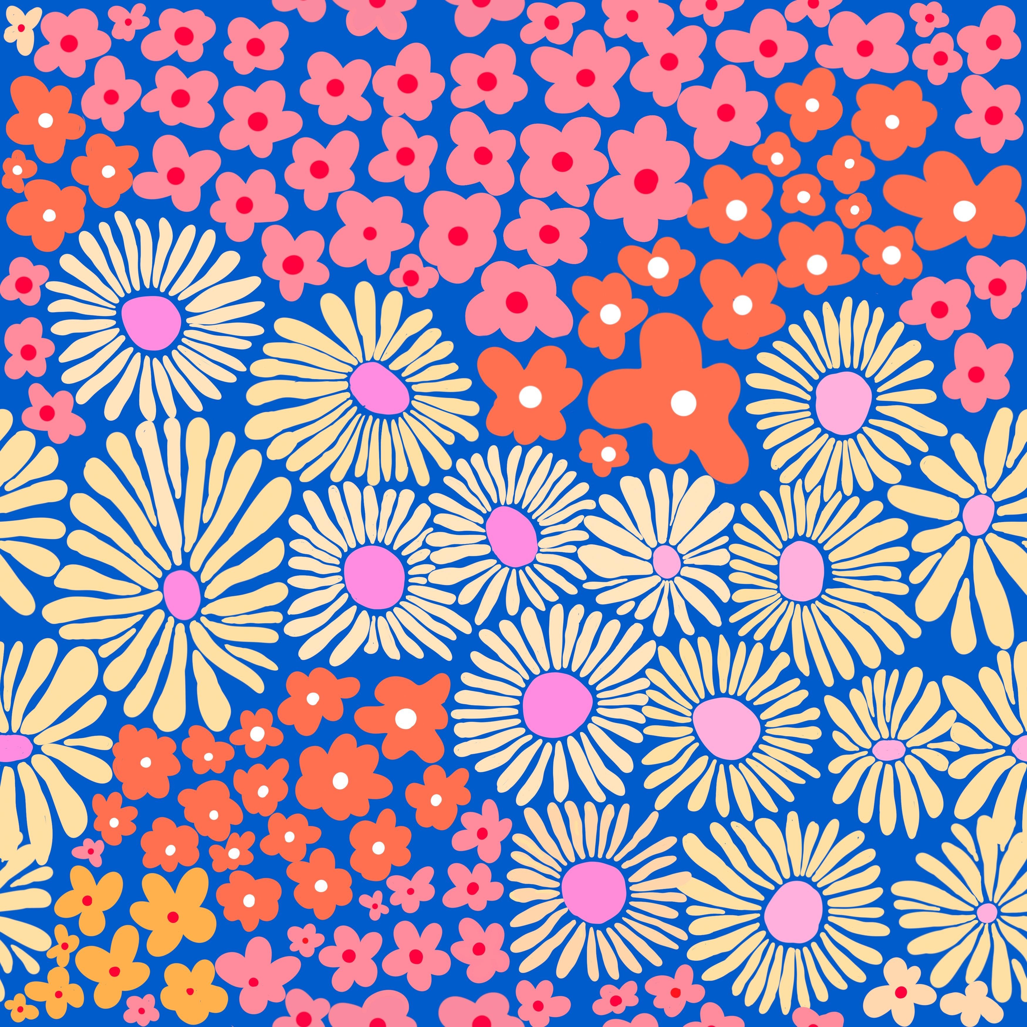 Hand drawn Mod Flowers - student project