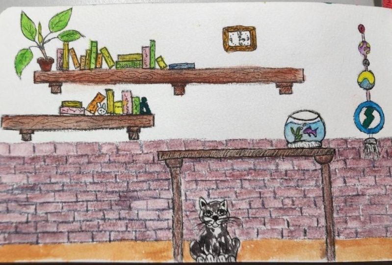 Chapter 4 Create a cool bookshelf & my final drawing.