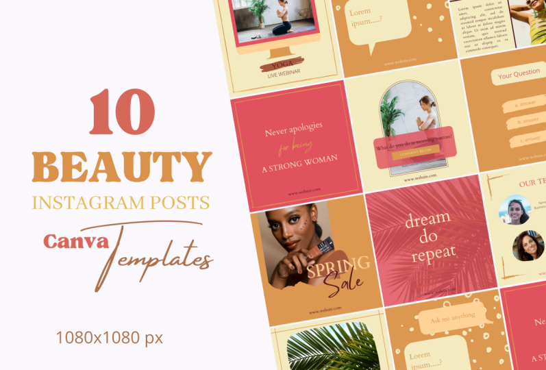 10 BEAUTY CANVA TEMPLATES