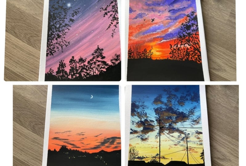 Gouache skies