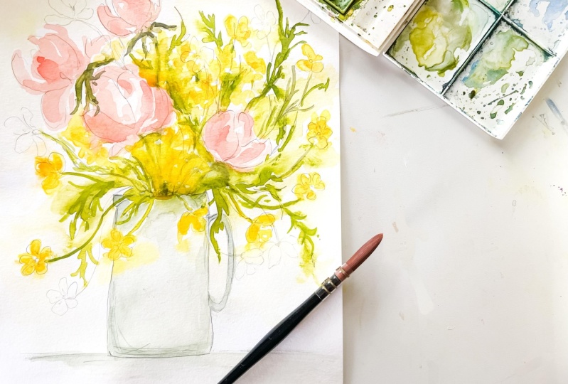 Exploring Watercolor ~ Garden Bouquet