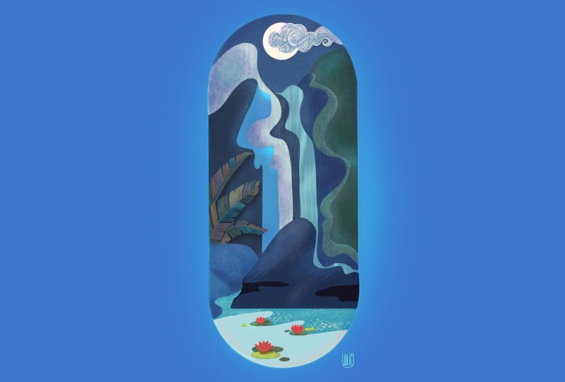 Moonlit Waterfall