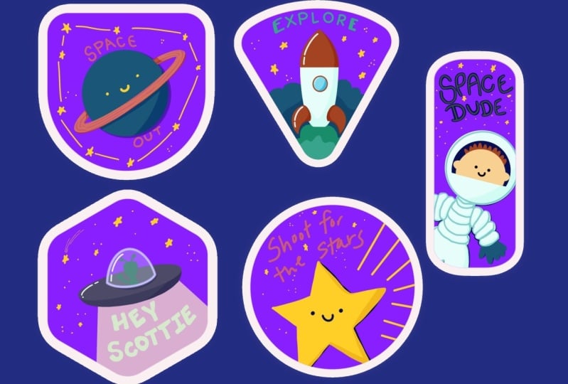 Space stickers