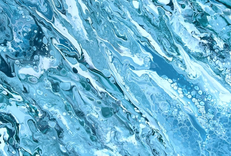 Ocean Inspired Pour Painting