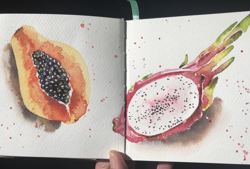 Dragon fruit and Papaya