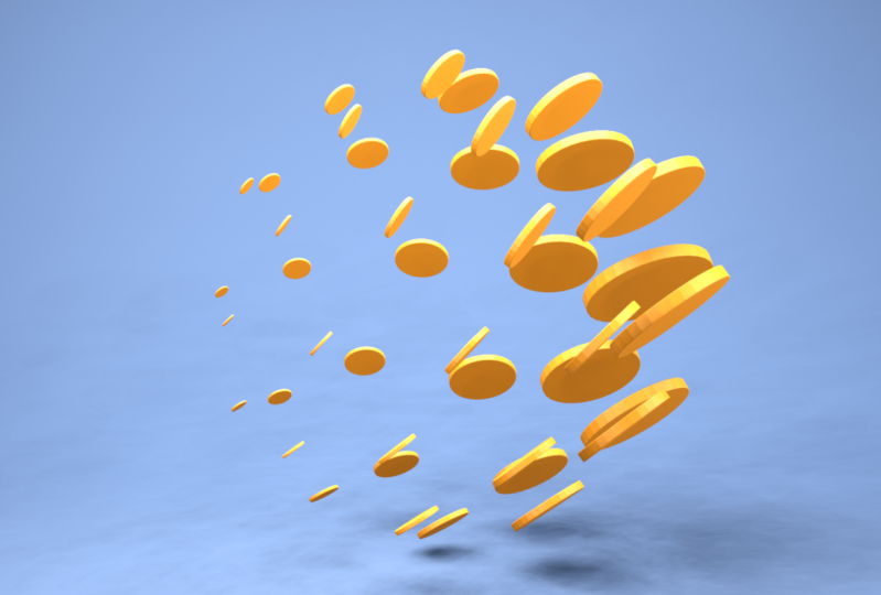 Golden Coins Satisfying Animation Loop | Blender Geometry Nodes