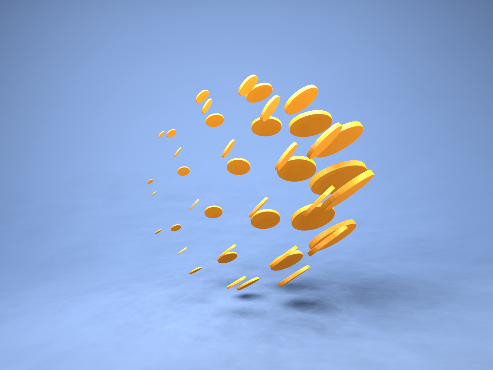Golden Coins Satisfying Animation Loop | Blender Geometry Nodes - student project
