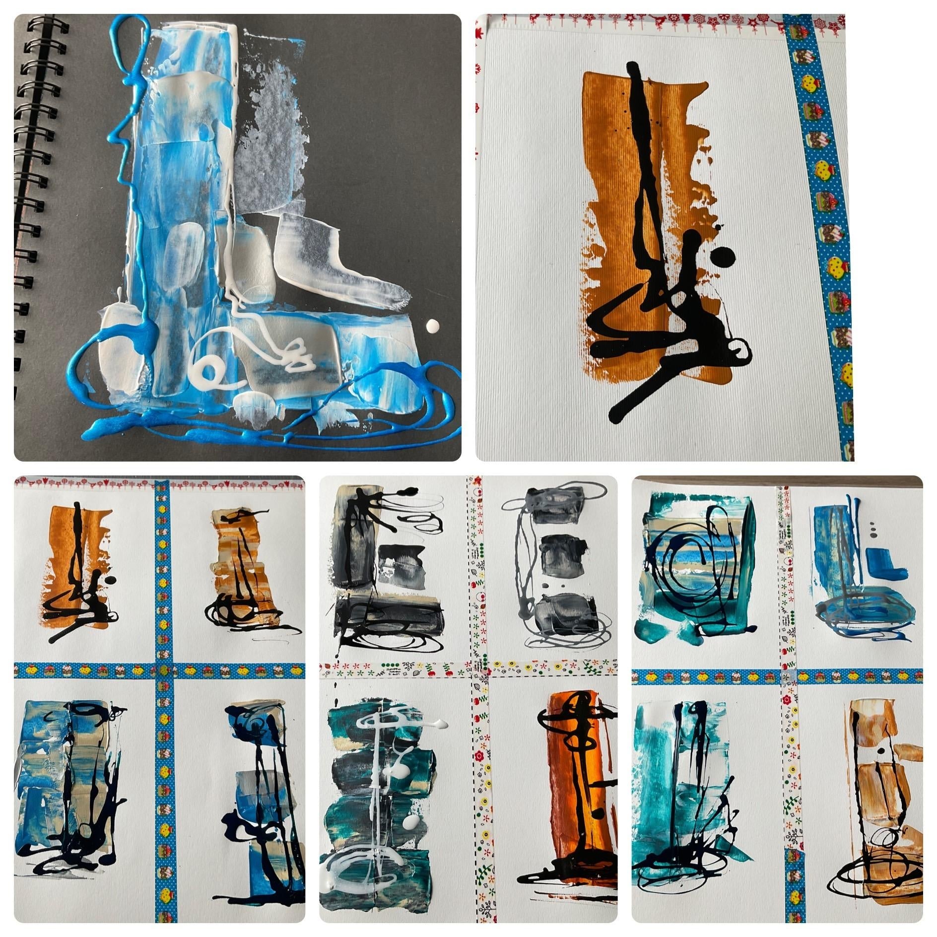 Abstract Acrylic n Ink - student project