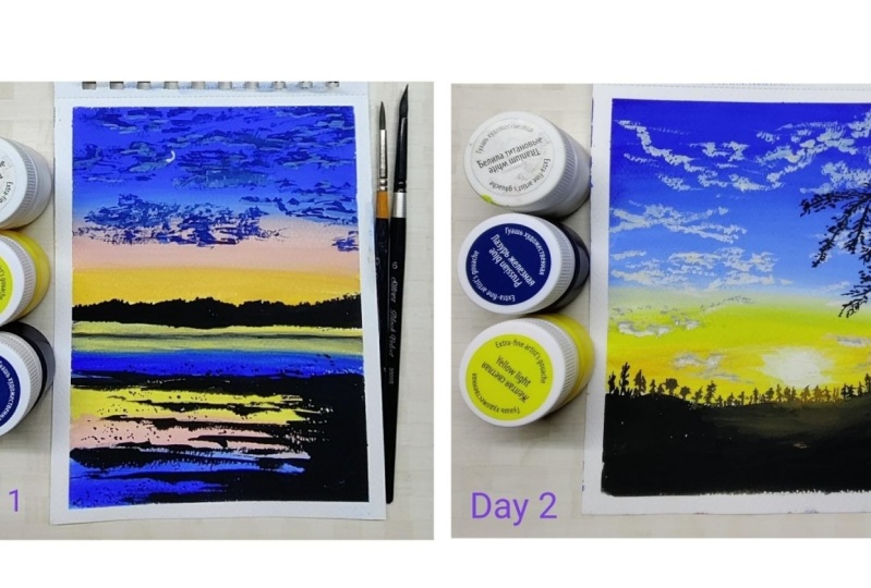 Gouache Landscape painting with Payal