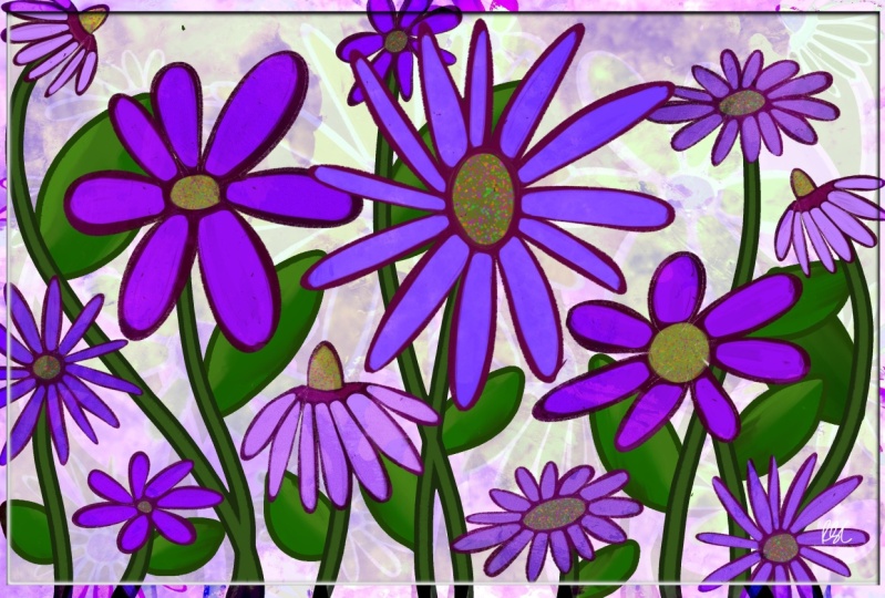 Not so Monochromatic Gouache Garden