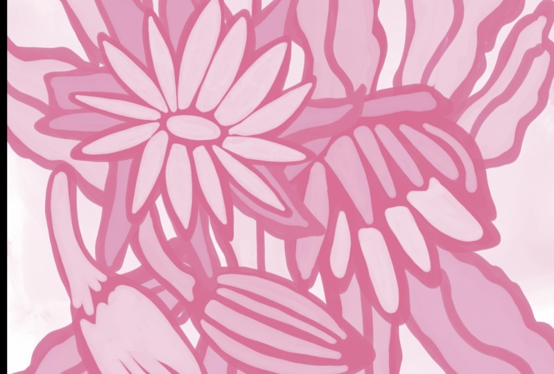 Monochromatic Gouache Floral
