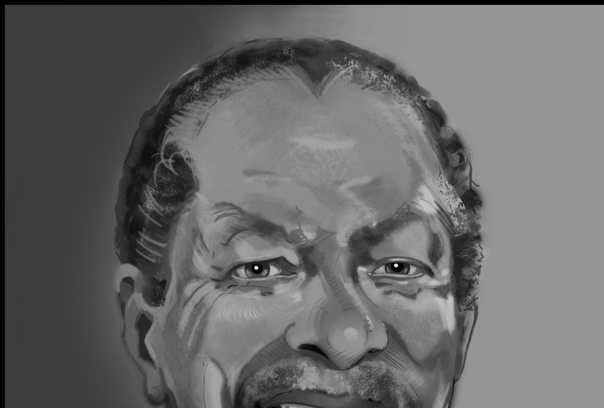 Portrait in grayscale - student project