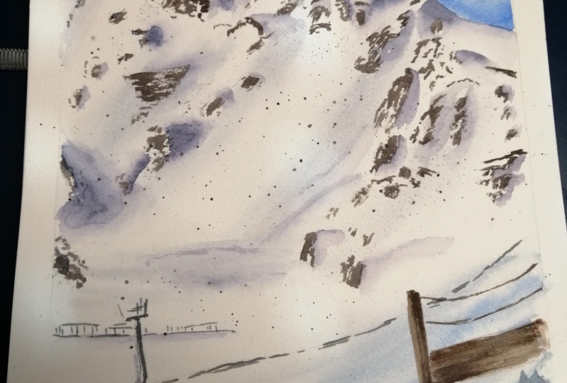 Watercolour mountain