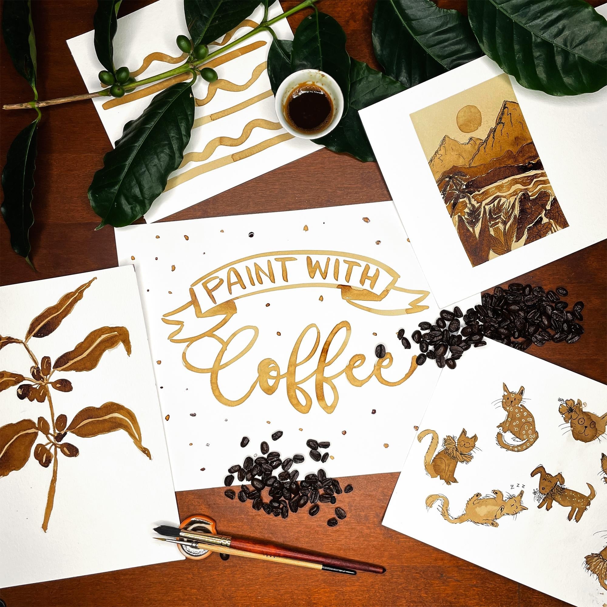 Painting with coffee - student project