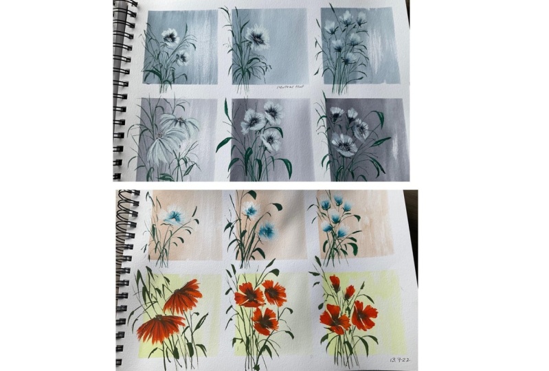 6 little flowers