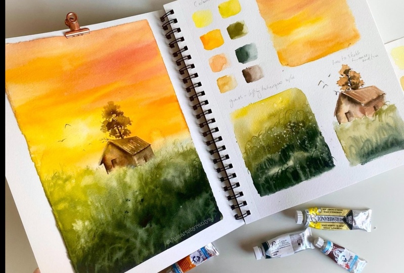 CLASS PROJECT THREE IN 7 GLOWING SUNSETS