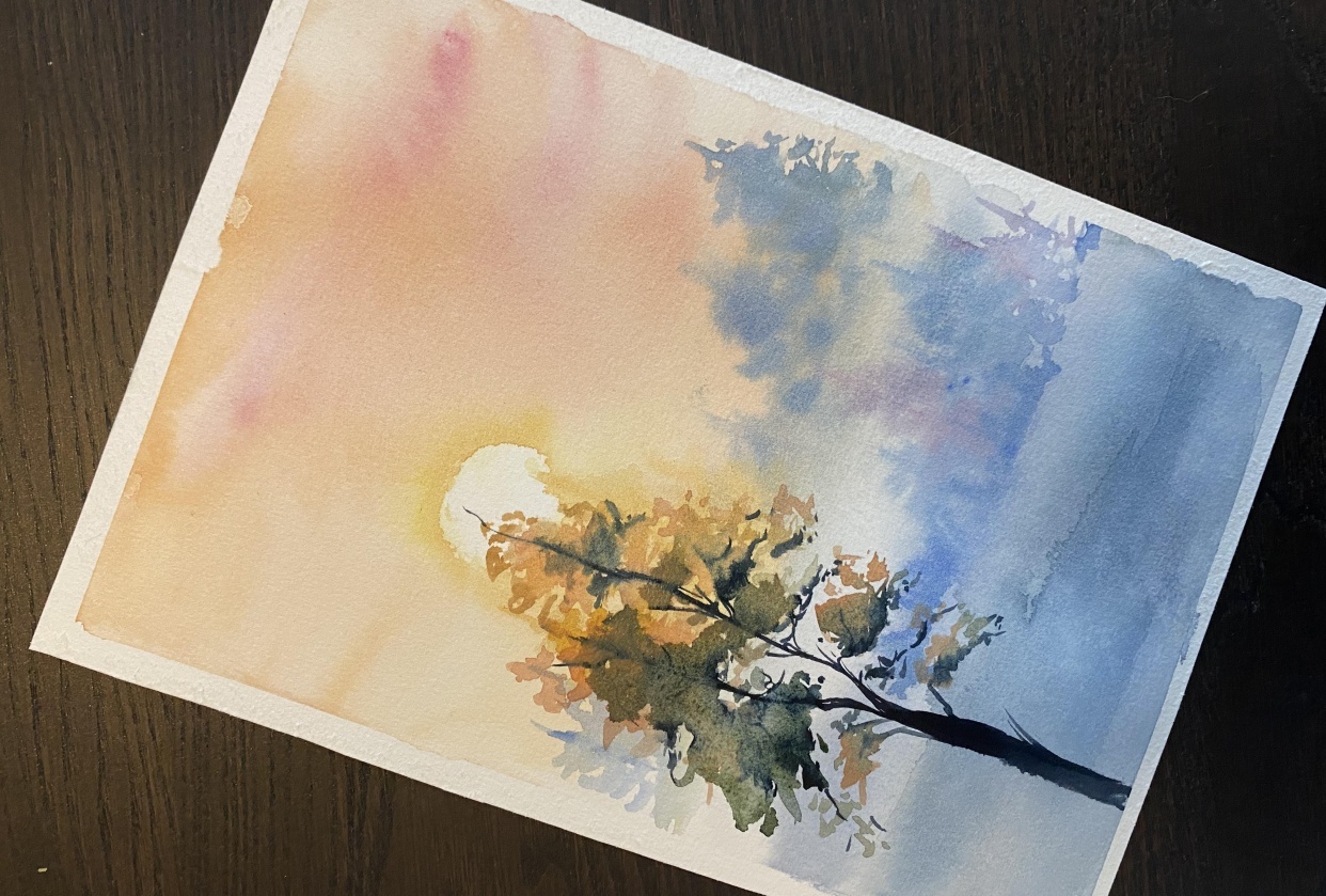 Misty Winter Sunset - student project