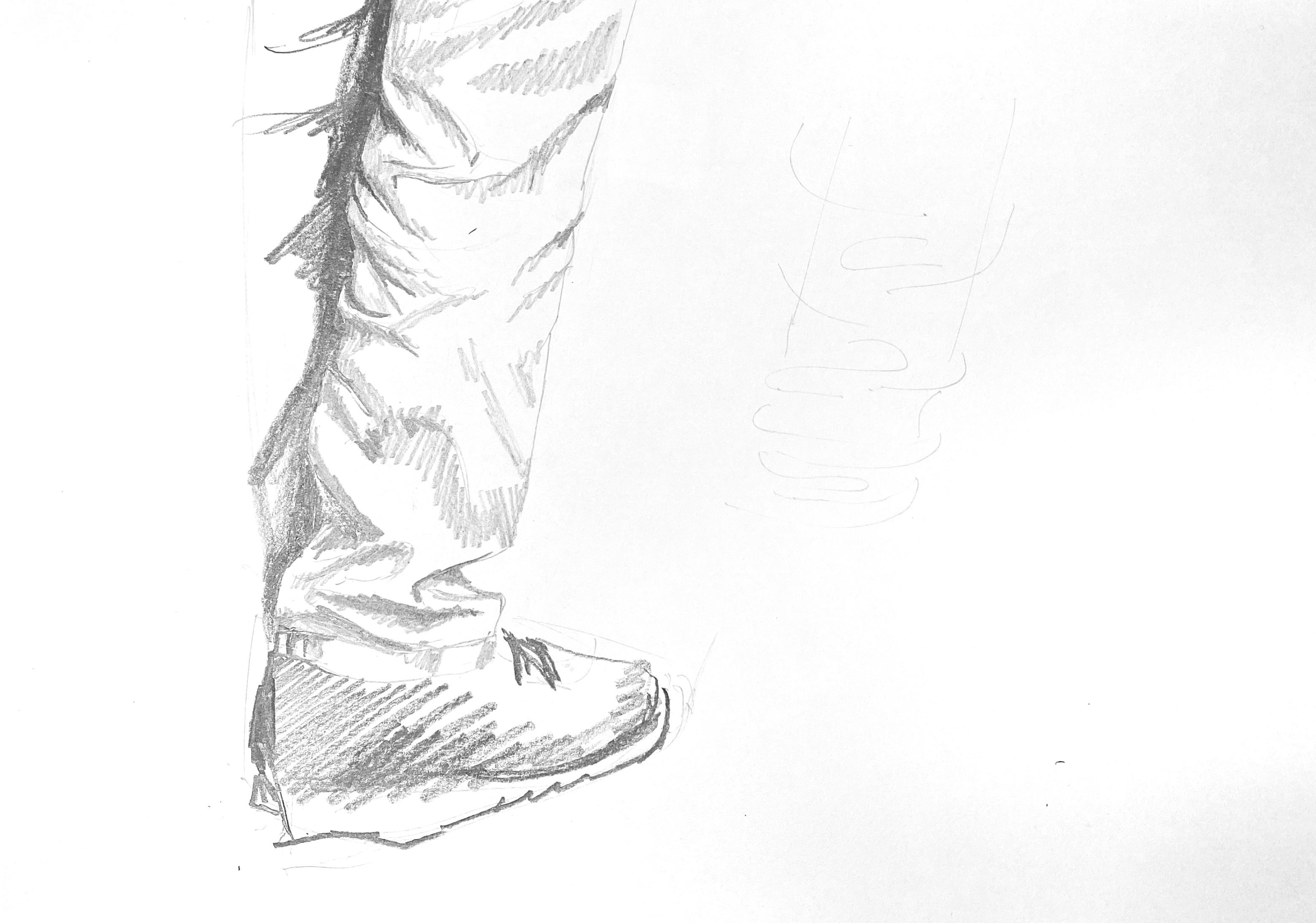 Drawing cloth folds - student project