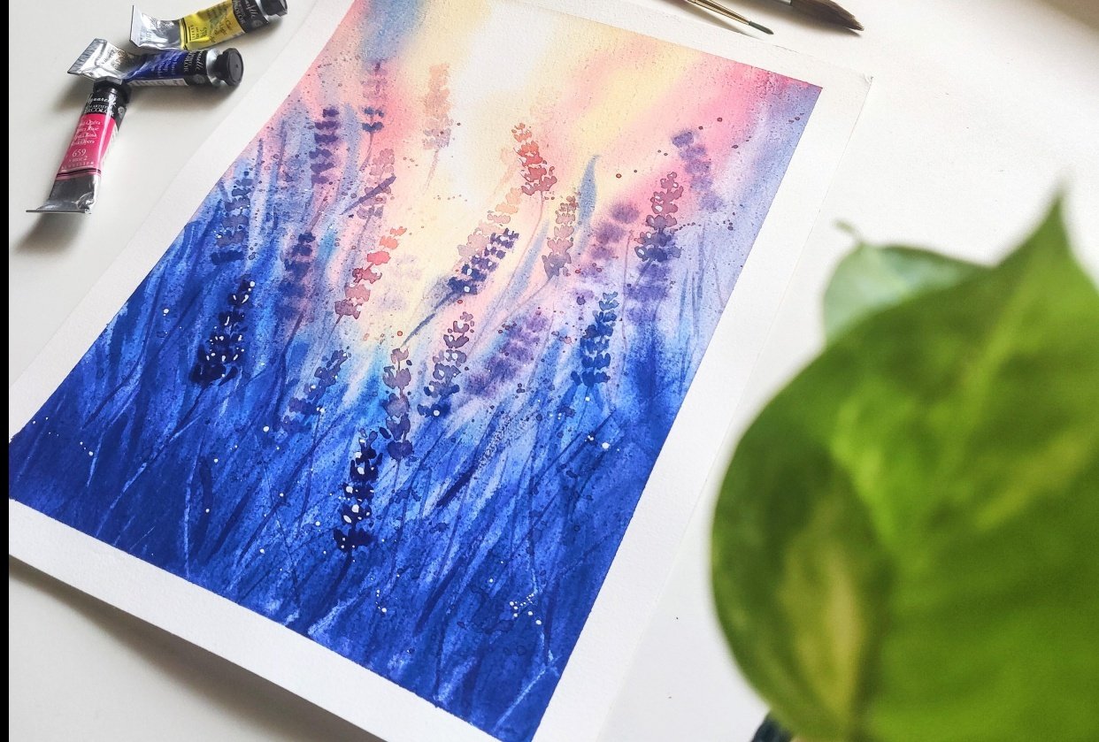 Sunlit Lavender fields - student project