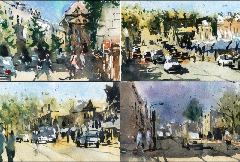 Simple Street Scenes in Watercolor