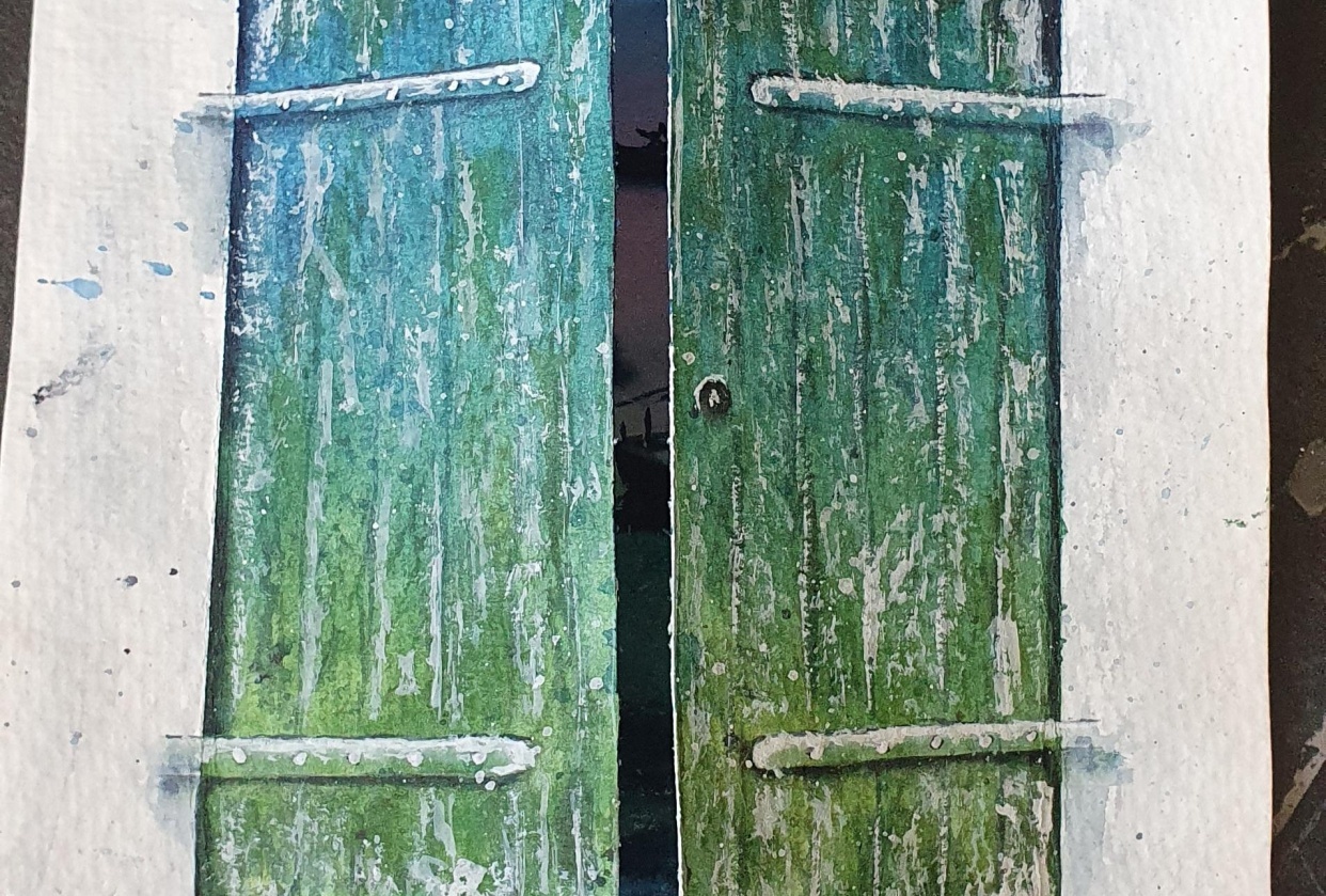 Magical Lift-the-Flap Door and Seascape Painting - student project