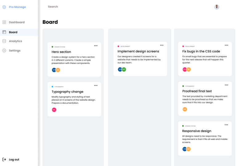 Dashboard project