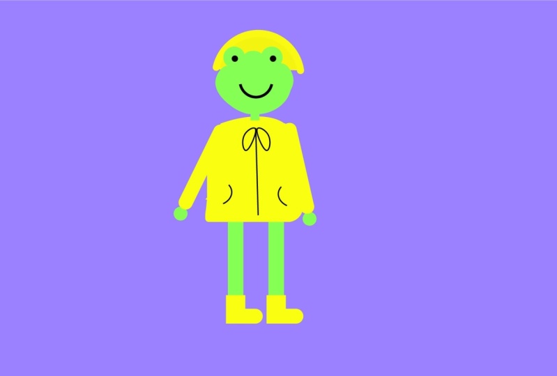 Character Concept WIP: Happy Raincoat Frog