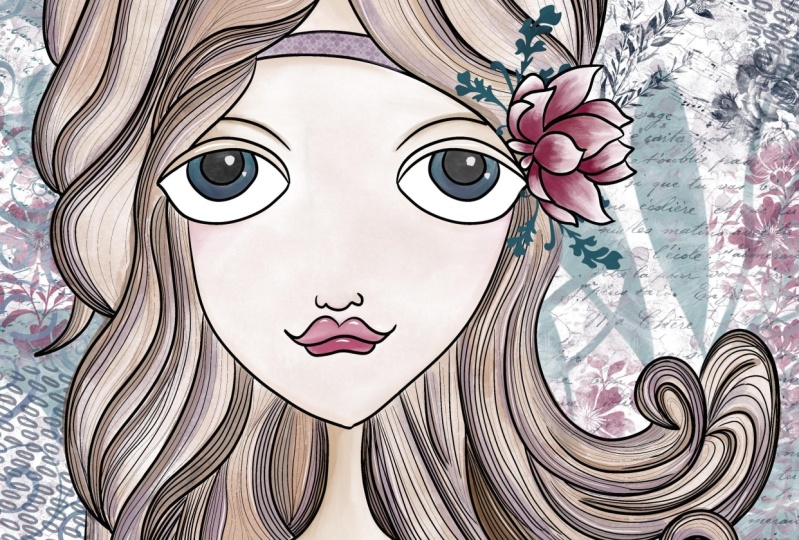 Sweet mixed media girl
