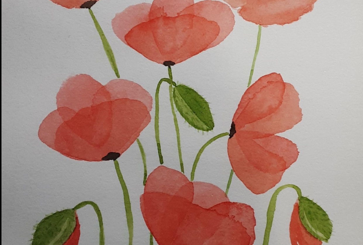 Watercolor Florals - student project