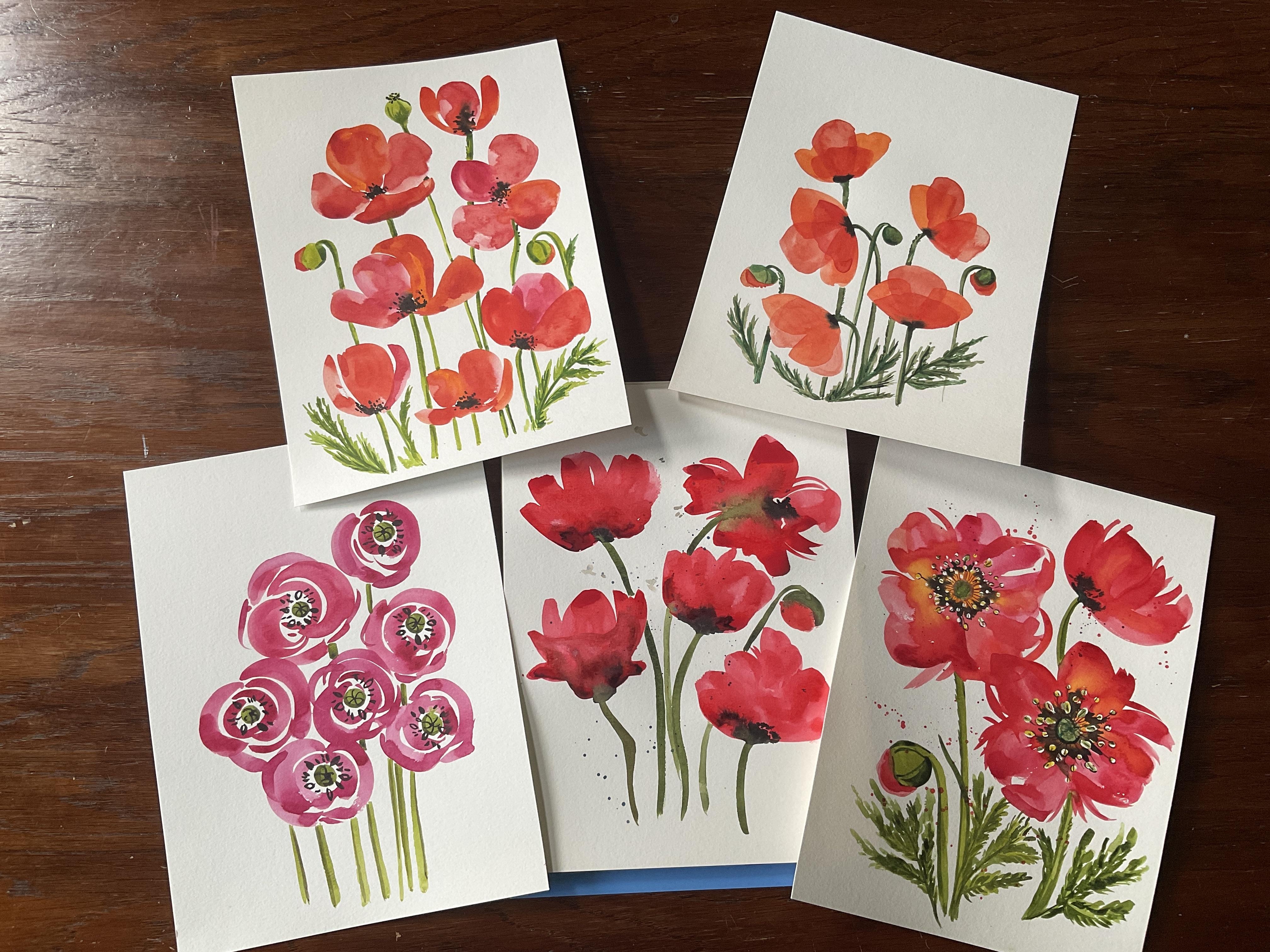 Watercolor Florals - student project