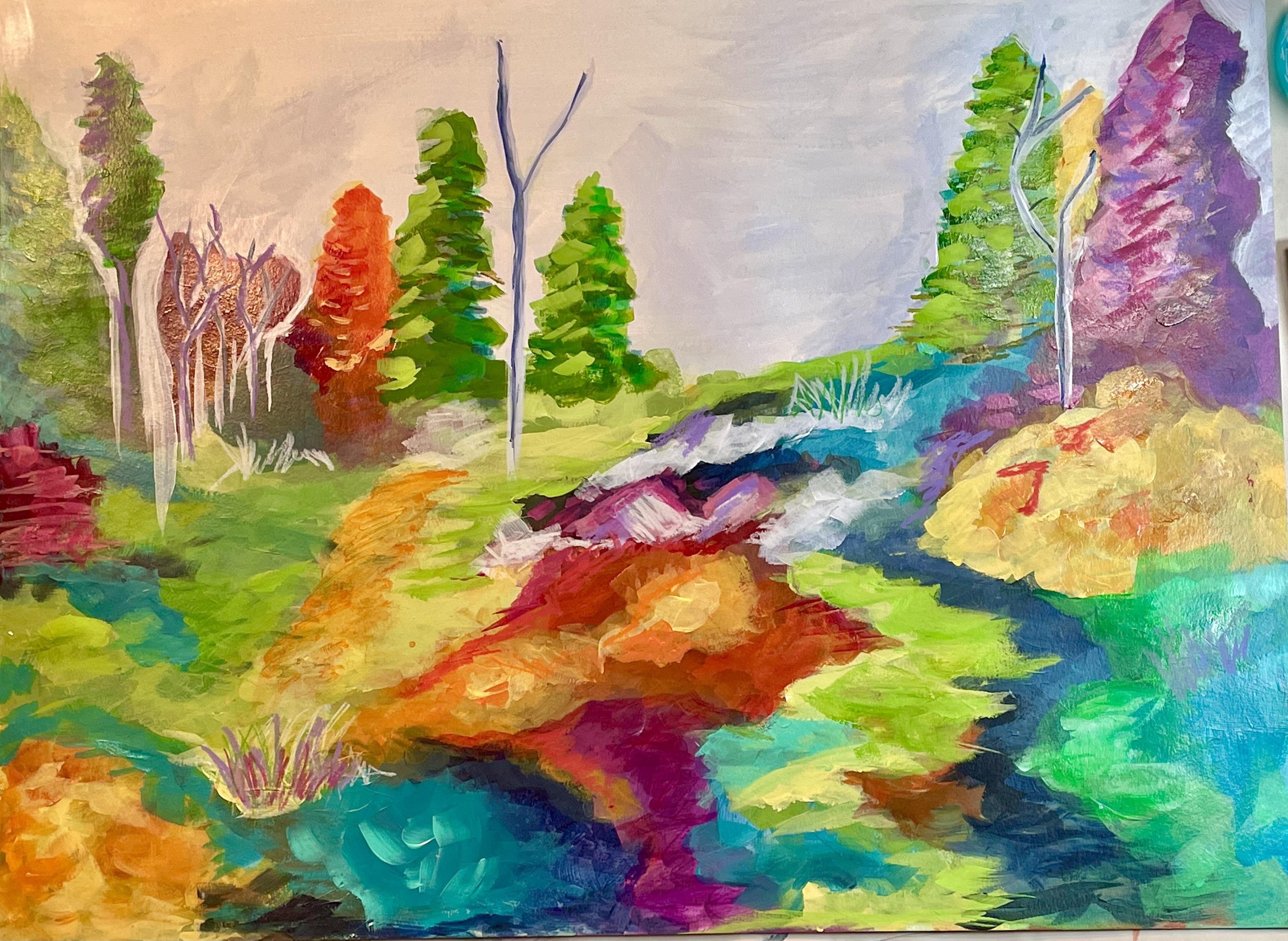 abstract acrylic - student project
