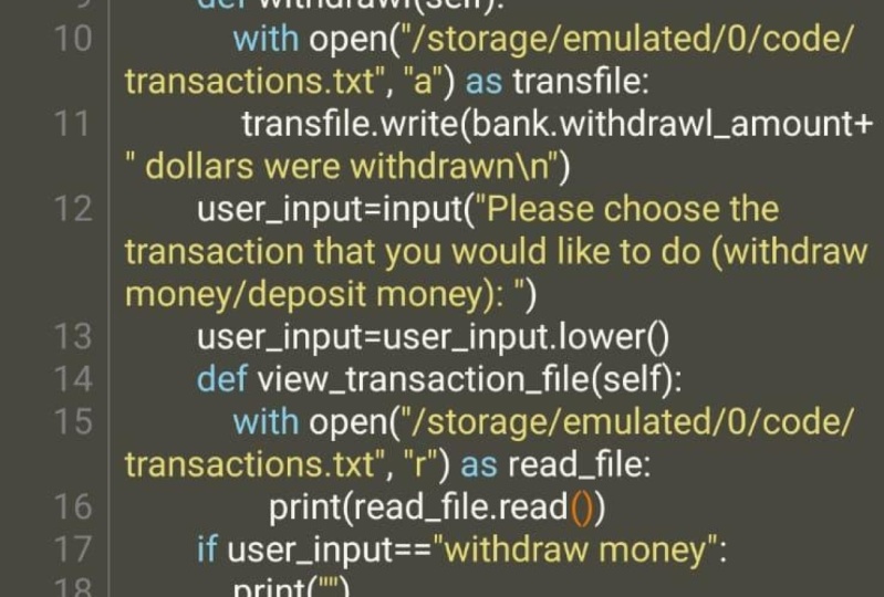 My banking app