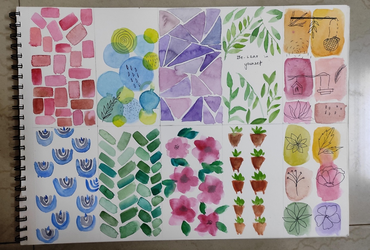 Loose and Repetitive Watercolor Patterns - A 10 Day Journey with Art Therapy - student project
