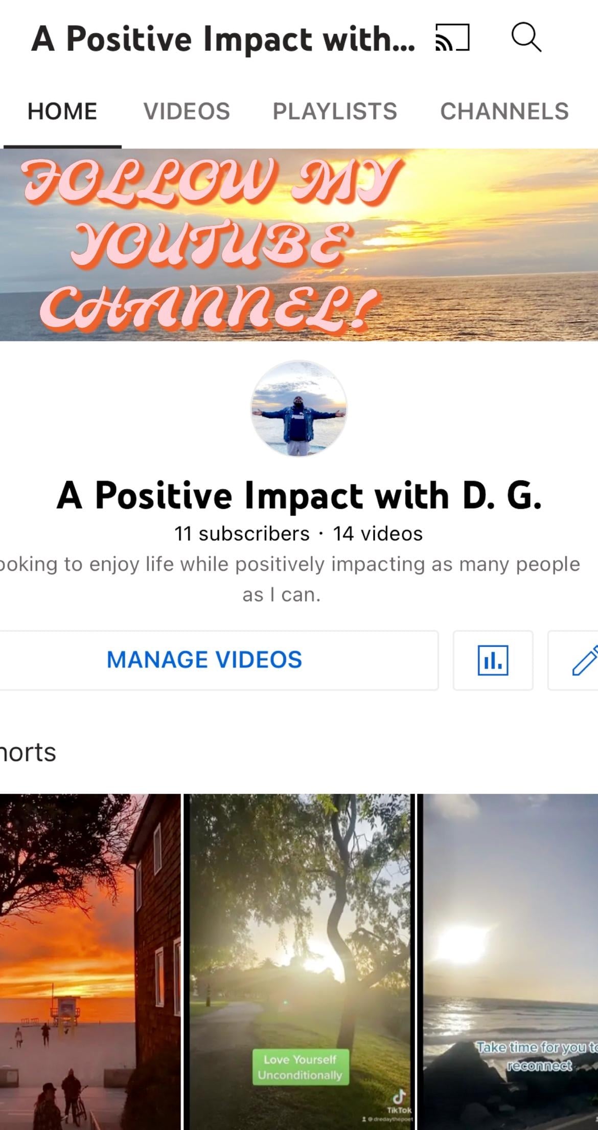 My YouTube Channel is Live - student project