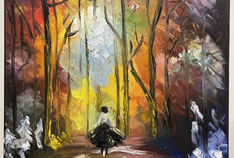 Clearing in the autumn forest
