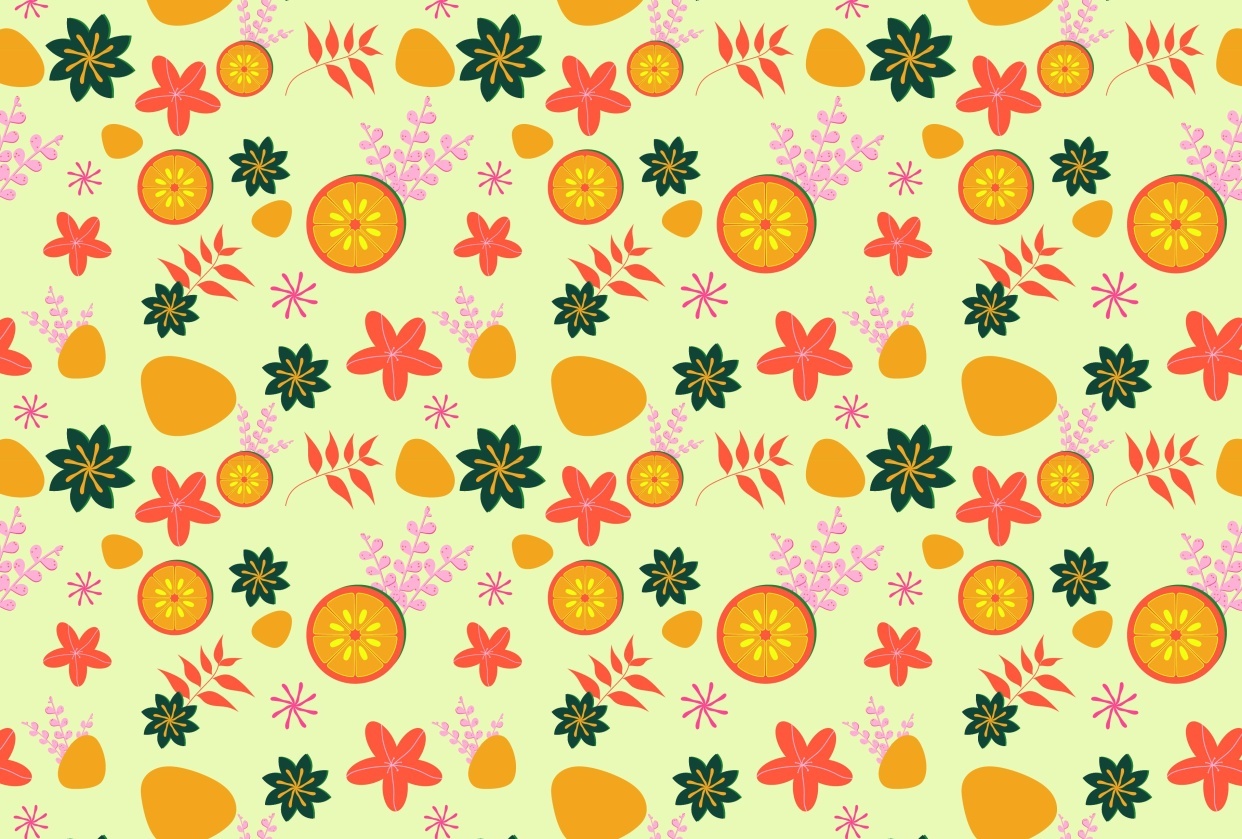 Tropical Flora Pattern - student project
