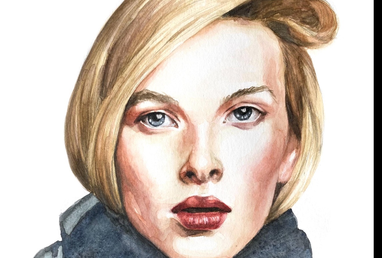 My finished work for the Watercolour Portrait class - student project