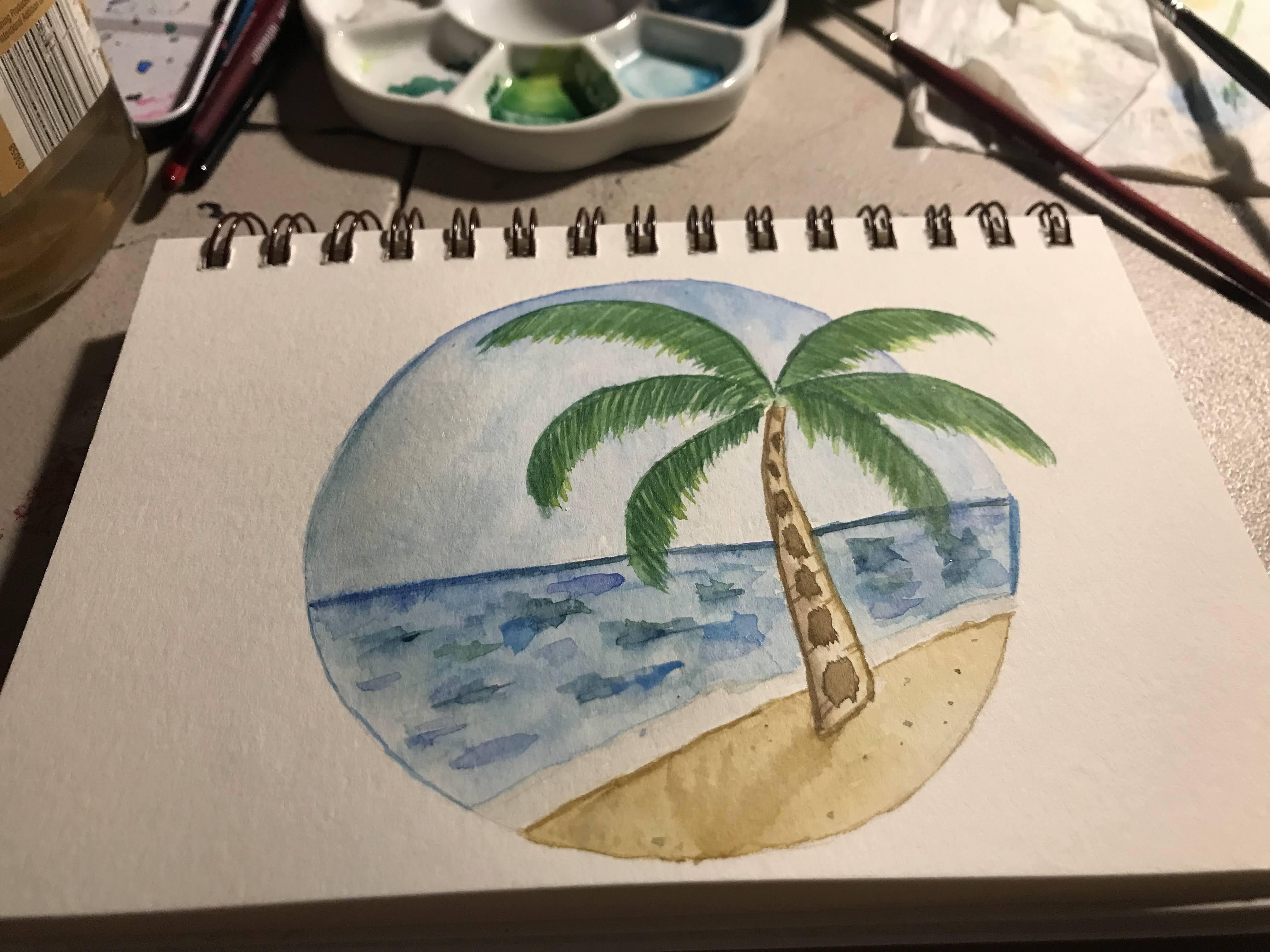 Palm Tree on the Beach - student project