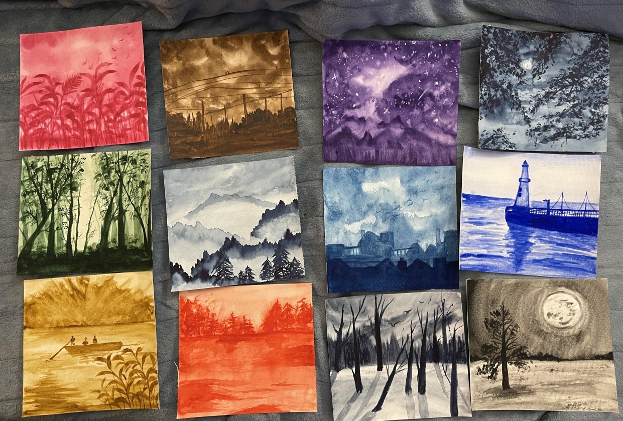 Monochrome painting - student project