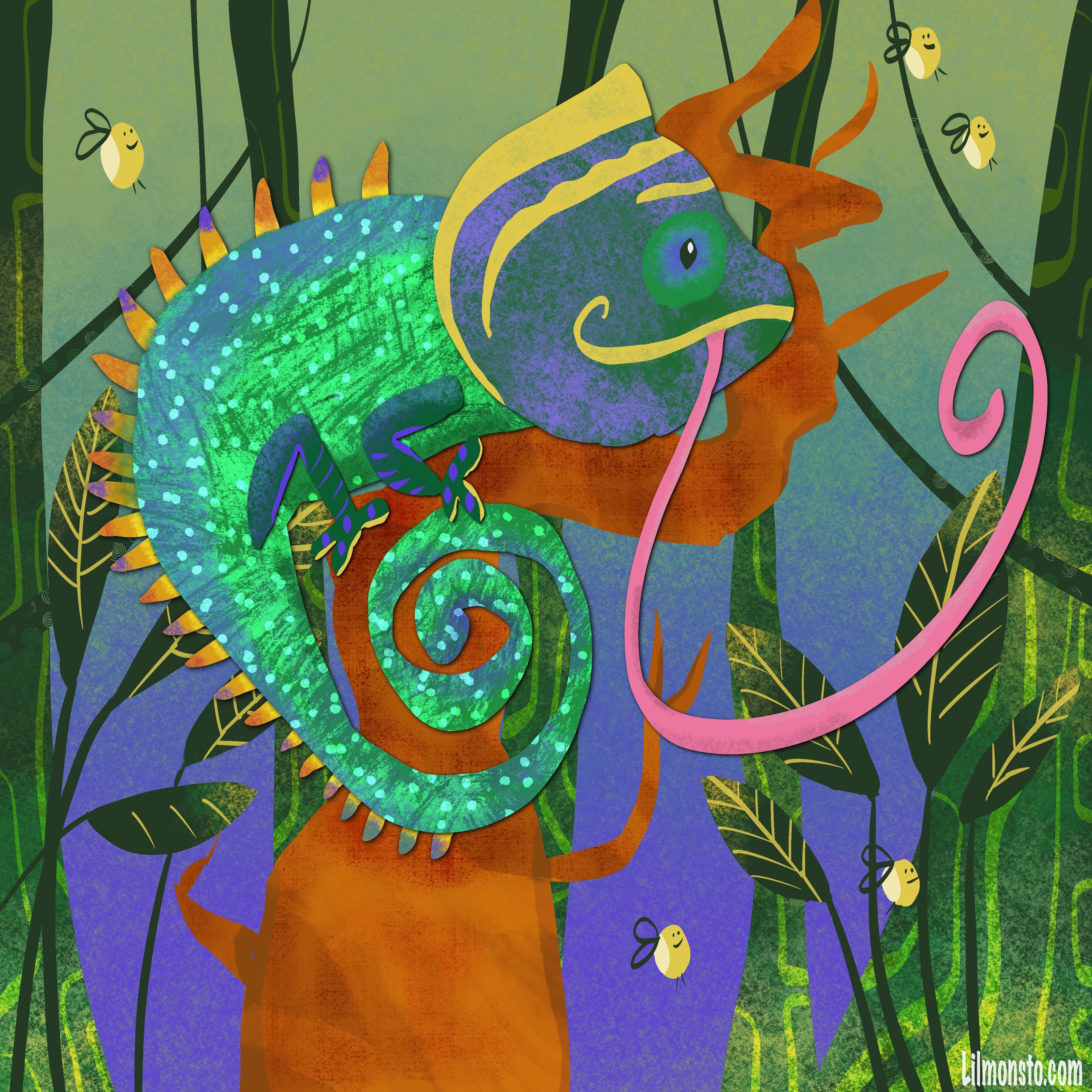 Chameleon Art For Kids