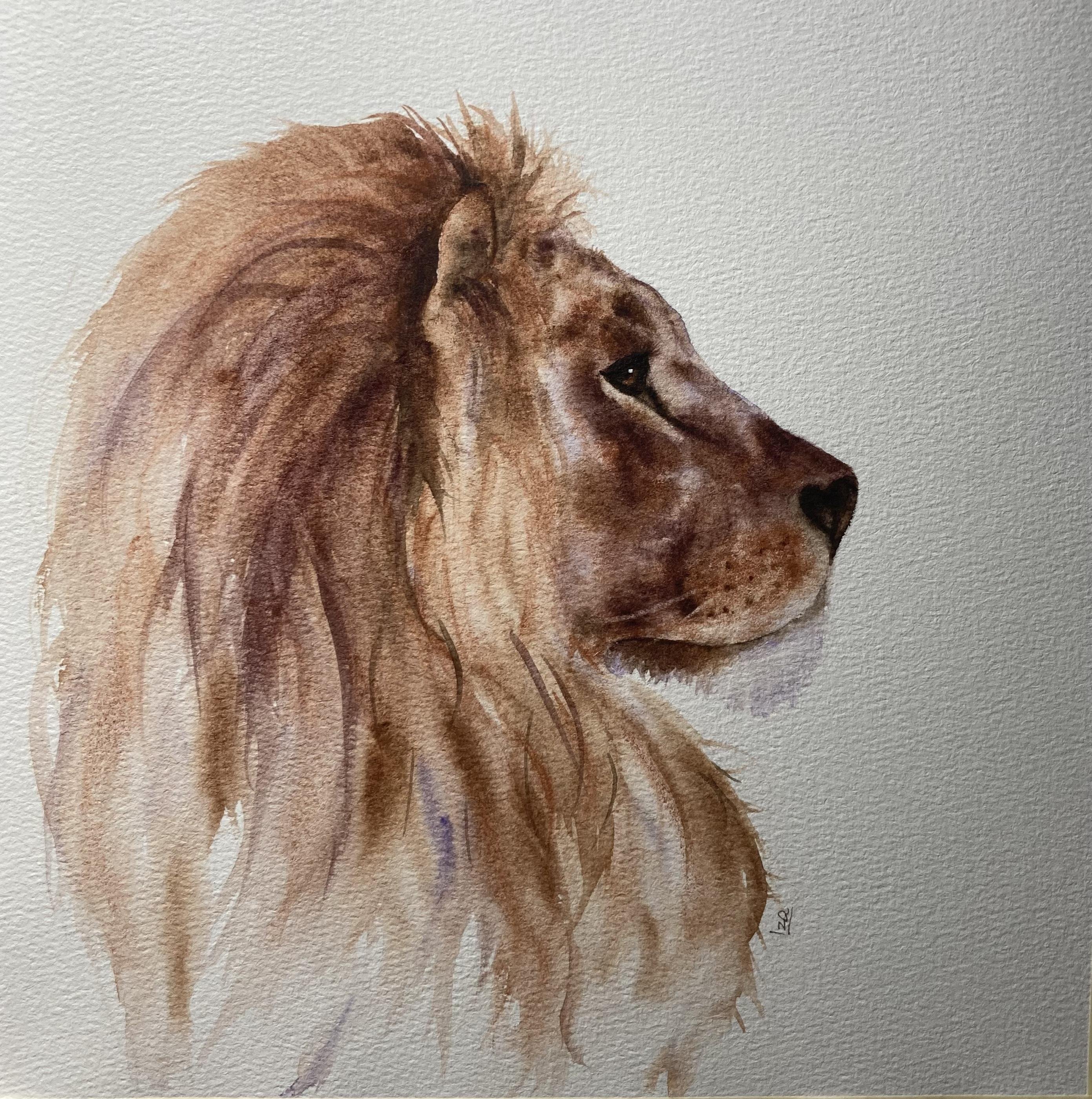 Lion : une masterclass libre à l'aquarelle avec Jane Davies | Jane Davies |  Skillshare, image size:2782x2802