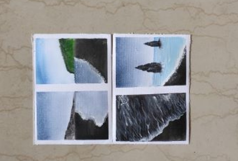 Black Sand Beachscapes Using Watercolor