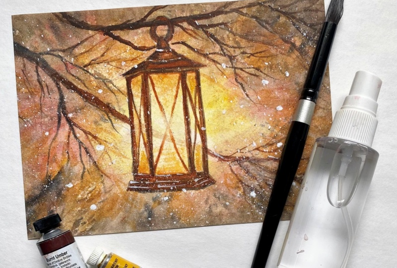 Lantern 5x7 with Dhritikana Nath, Watercolor